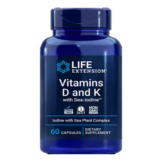 Vitamins D and K with Sea -Iodine 60ct - Life Extension